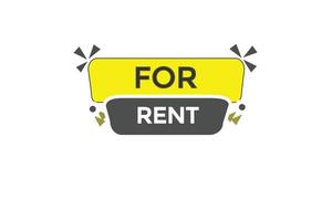 for rent vectors.sign label bubble speech for rent vector