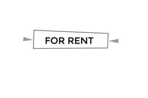 for rent vectors.sign label bubble speech for rent vector