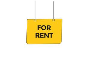 for rent vectors.sign label bubble speech for rent vector