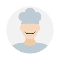 Empty face icon avatar with chefs hat. Vector illustration.