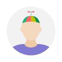 vacío cara icono avatar con hélice sombrero. vector ilustración.