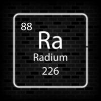 Radium neon symbol. Chemical element of the periodic table. Vector illustration.