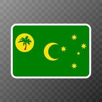 bandera de islas cocos, colores oficiales y proporción. ilustración vectorial vector