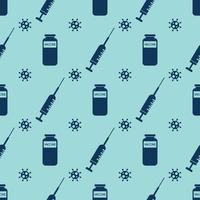 Syringe with vaccine pattern, vector illustration.