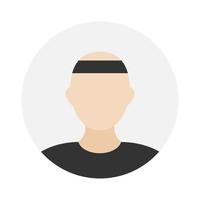 Empty face icon avatar with black bandage. Vector illustration.