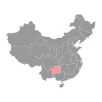 Guizhou province map, administrative divisions of China. Vector illustration.