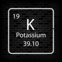 Potassium neon symbol. Chemical element of the periodic table. Vector illustration.