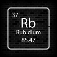 Rubidium neon symbol. Chemical element of the periodic table. Vector illustration.