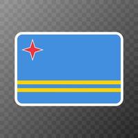 Aruba flag, official colors and proportion. Vector illustration.