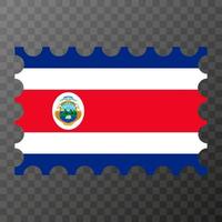 Postage stamp with Costa Rica flag. Vector illustration.