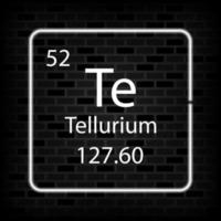 Tellurium neon symbol. Chemical element of the periodic table. Vector illustration.