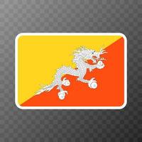 Bhutan flag, official colors and proportion. Vector illustration.