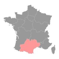 mapa de occitano. región de francia. ilustración vectorial vector