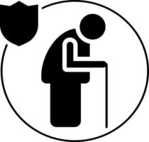 humano, seguro, salud icono ilustración aislado vector firmar símbolo - seguro icono vector negro - vector en blanco antecedentes