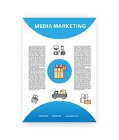 Media marketing icons business A4 documentation templates. vector