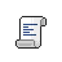 document paper in pixel art style vector