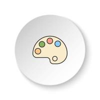 Round button for web icon, Color palette. Button banner round, badge interface for application illustration on white background vector