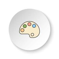 Round button for web icon, Color palette. Button banner round, badge interface for application illustration on white background vector