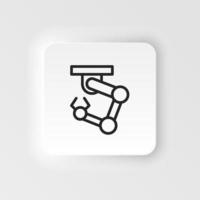 Hydraulic arm, industrial arm icon - Vector neumorphic style vector icon