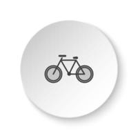 Round button for web icon, Bike. Button banner round, badge interface for application illustration on white background vector