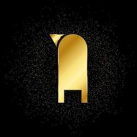 Mailbox gold, icon. Vector illustration of golden particle on gold vector background