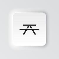 Rectangle button icon Bench. Button banner Rectangle badge interface for application illustration on neomorphic style on white background vector