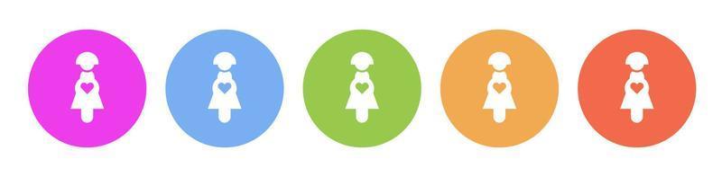 Multi colored icon Pregnant woman baby. Button banner round badge interface for application illustration on white background vector