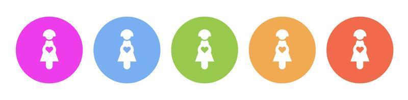 Multi colored icon Pregnant woman baby. Button banner round badge interface for application illustration on white background vector