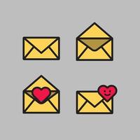 Flat Design Icon Love Message vector