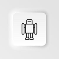 Artificial intelligence, bionic man icon - Vector neumorphic style vector icon