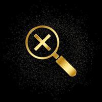 Zoom symbol gold, icon. Vector illustration of golden particle on gold vector background