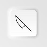 Knife, tool vector icon. Element of design tool for mobile concept and web apps vector. Thin neumorphic style vector icon for website design on neumorphism white background