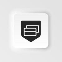 Credit, card, insurance, payment, protection icon - Vector. Insurance neumorphic style vector icon. on white background