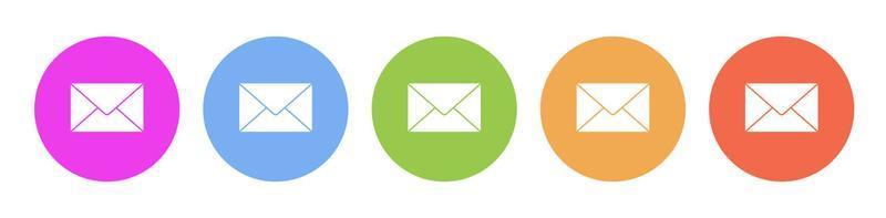 Multi colored flat icons on round backgrounds. Letter multicolor circle vector icon on white background