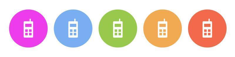 Multi colored icon mobile. Button banner round badge interface for application illustration on white background vector