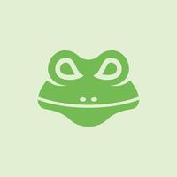 Cute frog head simple creative logo vector