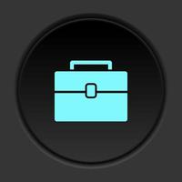 Round button icon, briefcase, bag. Button banner round, badge interface for application illustration on dark background vector
