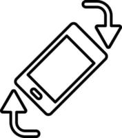 Line vector icon phone, rotate, arrows. Outline vector icon on white background