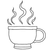 hand drawn clip art outline hot cup vector