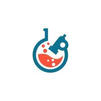 Logo for science laboratory called microscope. vector