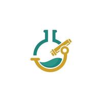 Logo for science laboratory called microscope. vector