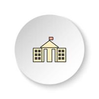 Round button for web icon, City hall. Button banner round, badge interface for application illustration on white background vector