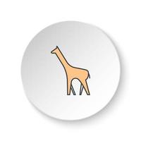 Round button for web icon, Giraffe. Button banner round, badge interface for application illustration on white background vector