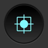 Round button icon, bullseye, dartboard. Button banner round, badge interface for application illustration on dark background vector