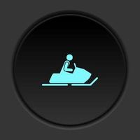 Round button icon Snow motorbike. Button banner round badge interface for application illustration on dark background vector
