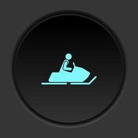 Round button icon Snow motorbike. Button banner round badge interface for application illustration on dark background vector