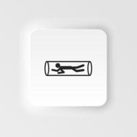 Danger Confined Space Symbol Sign, Vector Illustration, Isolate neumorphic icon. EPS10. Confined, inadequate, space neumorphic icon on white background