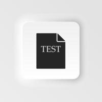 Test, file vector icon. Simple element neumorphic style illustration Test, file vector icon. Material concept vector illustration.