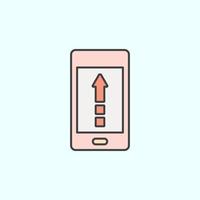 phone, arrow up, upload color vector icon, vector illustration on white background