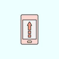 phone, arrow up, upload color vector icon, vector illustration on white background